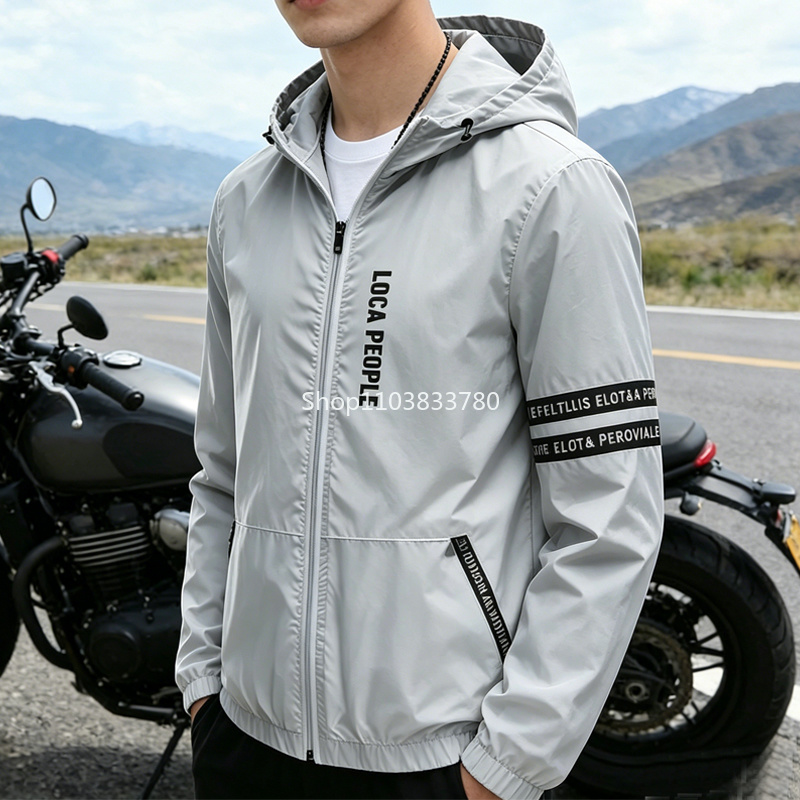 Reflective Running Jacket - Cycling Windbreaker Mens Bicycle Windproof Coat