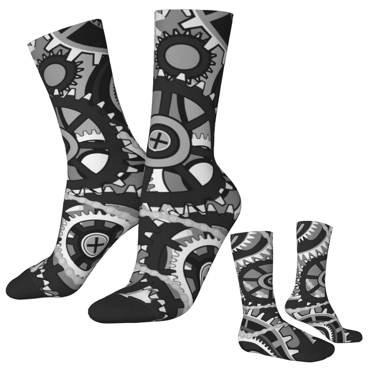 Running Gear Gifts For Men - Gears Vintage Wheels Stockings Men Print